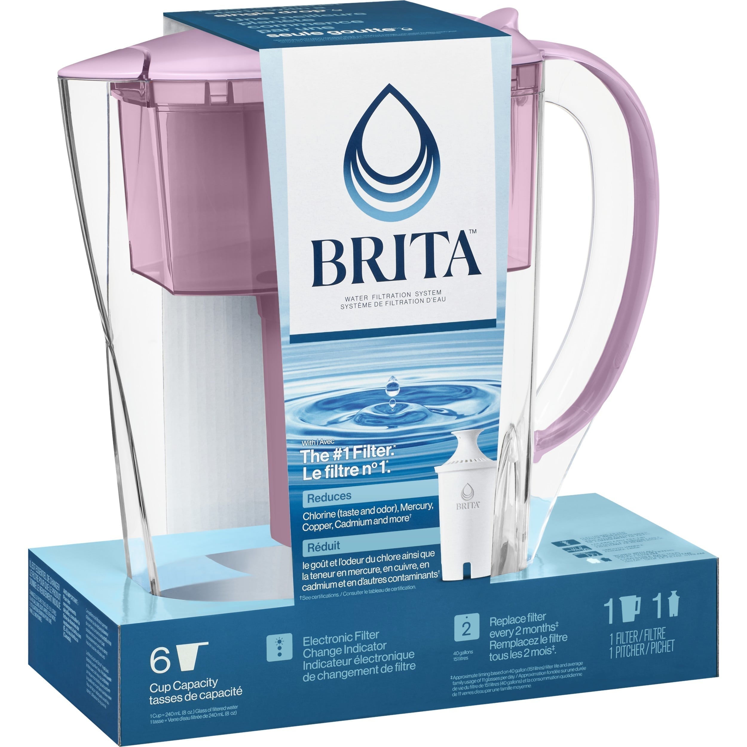 Brita Small 6 Cup Space Saver Water Filter Pitcher with 1 Standard Filter, Space Saver, Lilac , Purple - Brita - Nimbus Distributors - wholesale and distributors in United States Brita Small 6 Cup Space Saver Water Filter Pitcher with 1 Standard Filter, Space Saver, Lilac , Purple - Brita - Nimbus Distributors - wholesale and distributors in United States